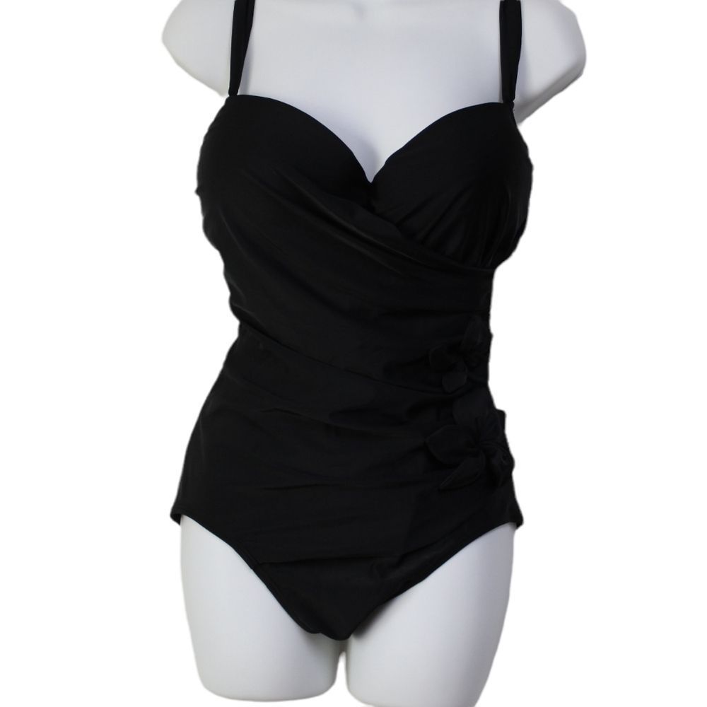 St. John's bay black retro style swim suit